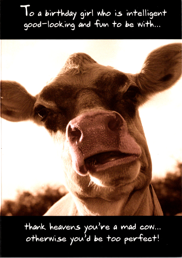 Mad cow- Humor Birthday card. Retail $2.99. Inside: Happy Birthday. | 05109B | 255414