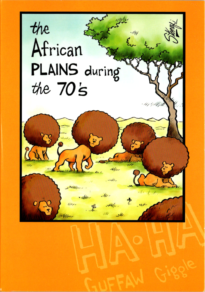 African Plains- General Birthday. Retail $2.99 Inside: Here's to a groovy party on your birthday! 5x7 Greeting Card | 7090 | 255447