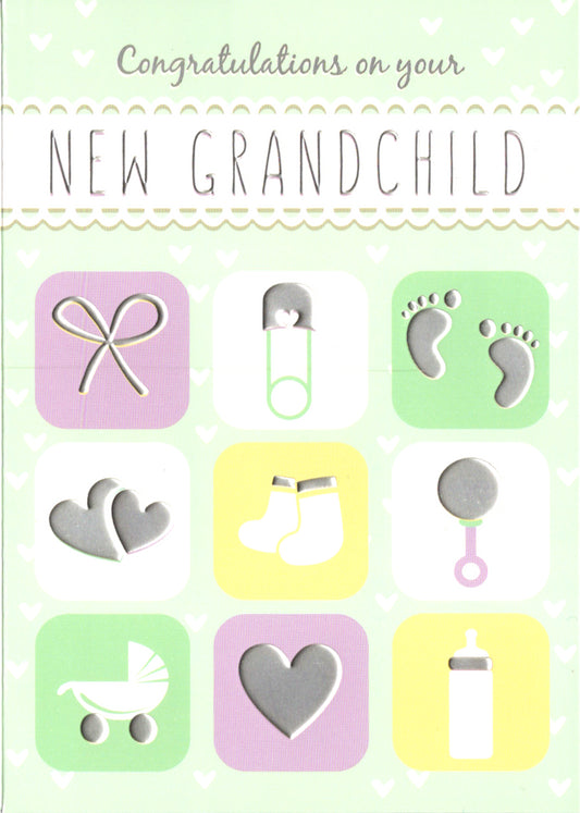 BABY ICONS - NEW GRANDCHILD Retail $2.99  Inside: Nothing is more precious... 5x7 Greeting Card | 8067 | 255467