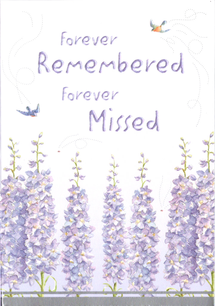 Soft lilacs- Sympathy greeting card. Retail $3.99.  Inside: May your cherished memories bring you moments of comfort... | 8596 | 255477