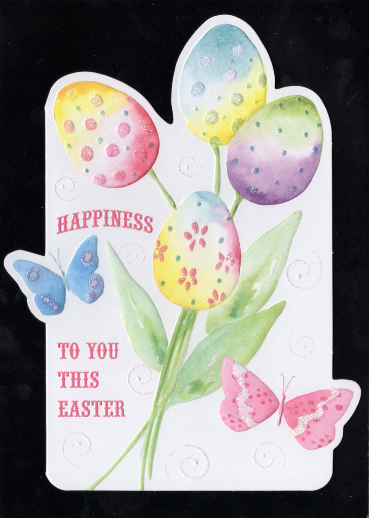 Easter egg flowers- Carol Wilson Fine Arts Easter greeting card. Retail $4.25. Inside: Hope your Easter is special in every way! | CRGE07817 | 255478