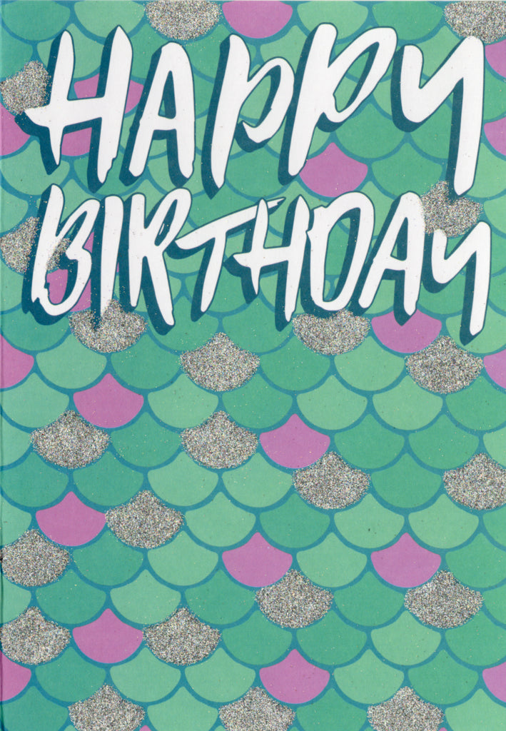 Mermaid Birthday Scales Glitz collection. Retail $3.49  Inside: Blank 5x7 Greeting Card | 7809 | 255494