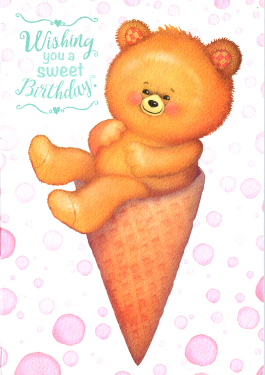 Wishing you a sweet Birthday- Kids Birthday card. Retail $2.99. Inside: Hoping you enjoy every delicious moment! Happy Birthday! | 7883 | 255545