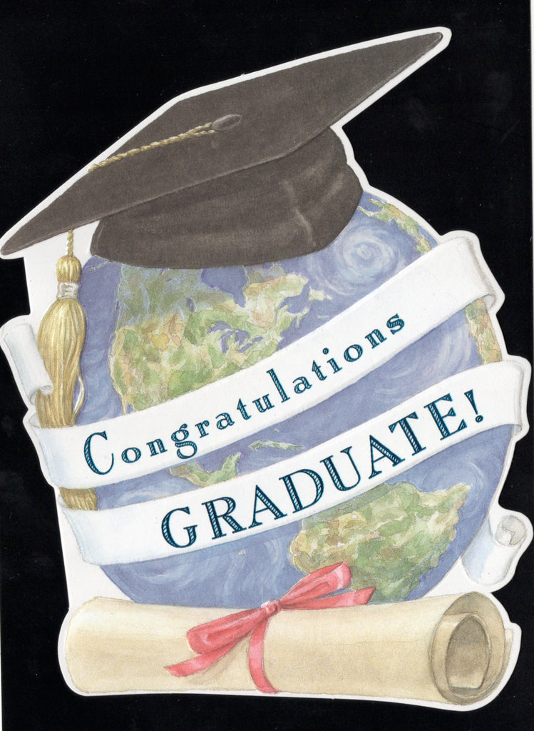 Congratulations Graduate! embossed die-cut graduation card by Carol Wilson. Inside: Today Graduation! Tomorrow the world! Retail $4.25  | CRG1722 | 255589