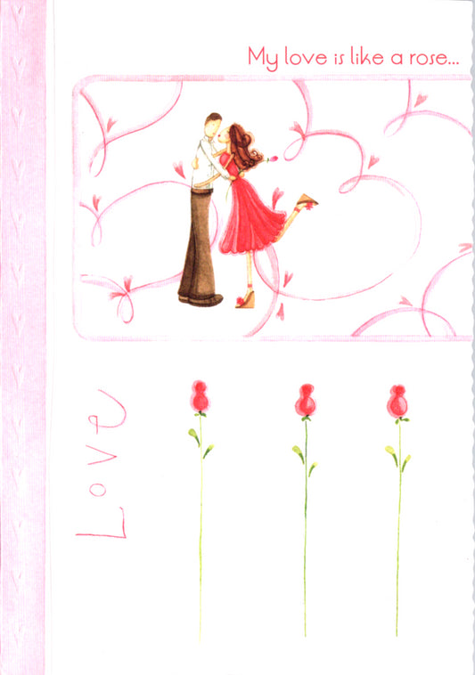 COUPLE and ROSES - LOVE 5x7 Greeting Card | 04861A | 255722