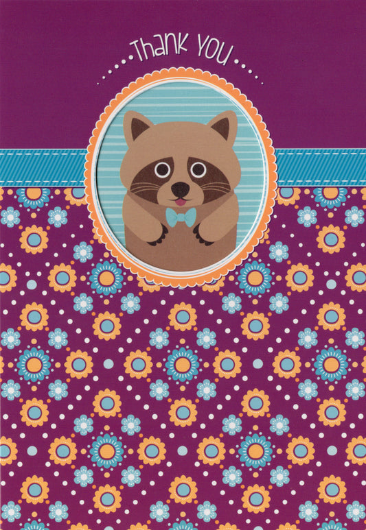 Raccoon- Thank you greeting card. Retail $2.99.  Inside: I 'raccoon' you're amazing! | 6131 | 255854