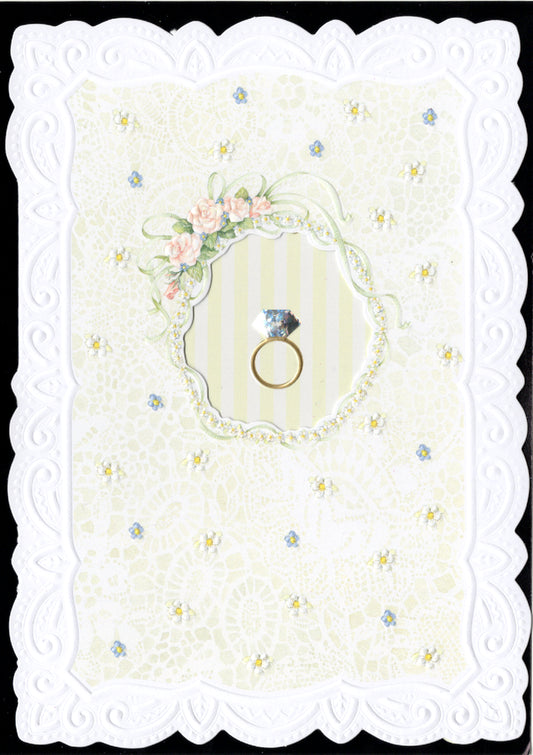 Wedding diamond ring embossed die cut greeting card by Carol Wilson. Retail $4.99  Inside: Wishing you a lifetime of love and happiness. Congratulations! | CG1200 | 255857