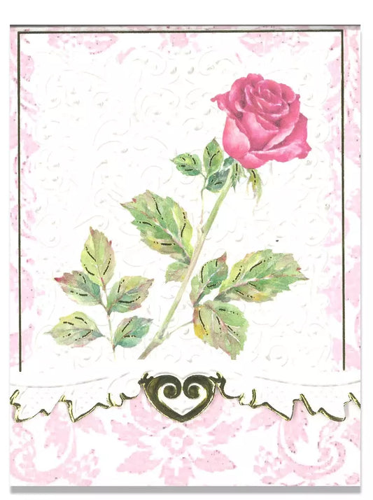 Carol Wilson Rose Stem Flower Nature Travel Pad Purse Notepad Premium 3x4 Embossed Die-Cut Design 90 Pages Magnet Flap EMBPUR50 | 255888