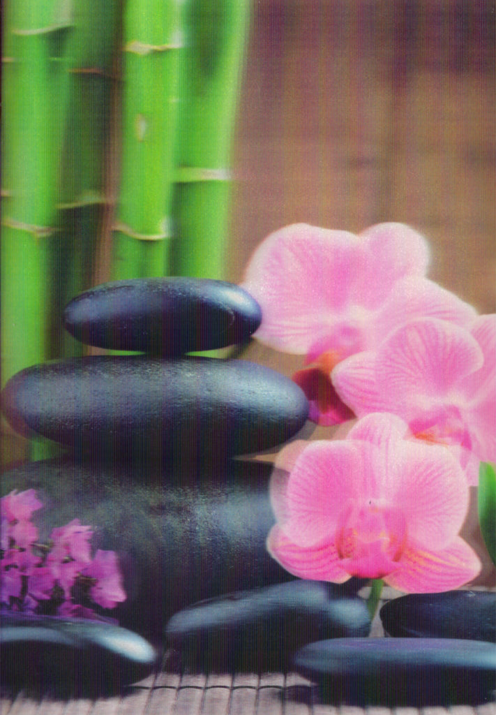 3D Zen orchids Blank Greeting Card Retail $3.99. Inside: Blank | 05269A | 255946