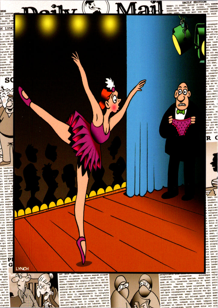 Ballerina Humor Birthday by Mark Lynch- Retail $2.99 Inside: Oops! Happy Birthday 5x7 Greeting Card | 7991 | 255967