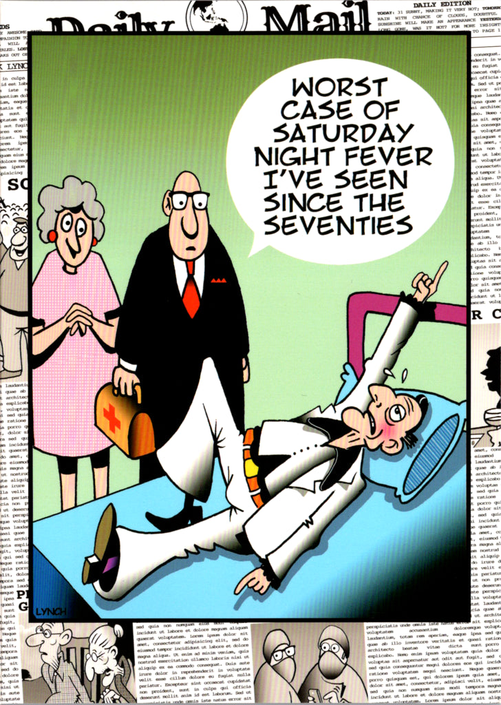 Sat Night Fever Get Well by Mark Lynch- Retail $2.99 Inside: Get well soon! 5x7 Greeting Card | 8011 | 256010