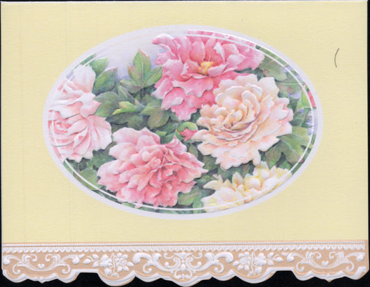 Peonies Portfolio Boxed Note Cards by Carol Wilson. 10 embossed 4x5 Die-Cut Notecards and Matching Envelopes in Decorative Gift Box with Magnetic Flap. NCP2317 | 256019