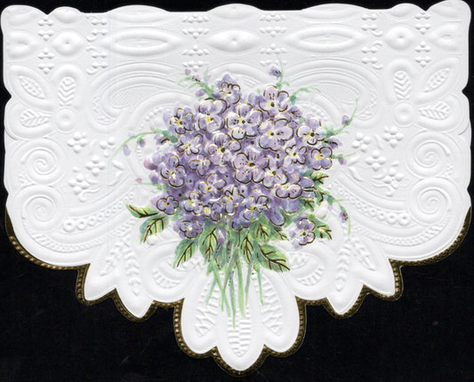 Violets on Stripes Portfolio Boxed Note Cards by Carol Wilson. 10 embossed 4x5 Die-Cut Notecards and Matching Envelopes in Decorative Gift Box with Magnetic Flap. NCP2251 | 256037