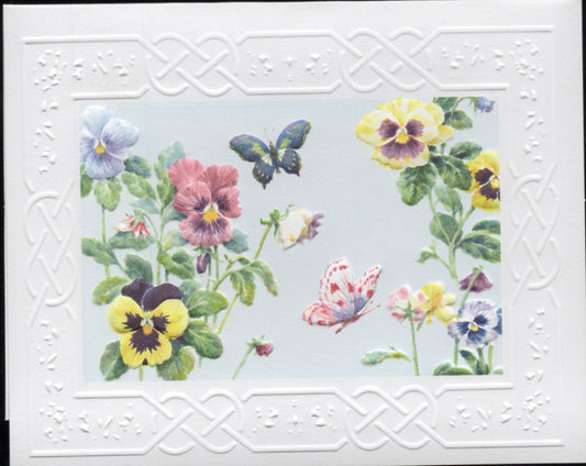 Pansy Mix Portfolio Boxed Note Cards by Carol Wilson. 10 embossed 4x5 Die-Cut Notecards and Matching Envelopes in Decorative Gift Box with Magnetic Flap. NCP2355 | 256050