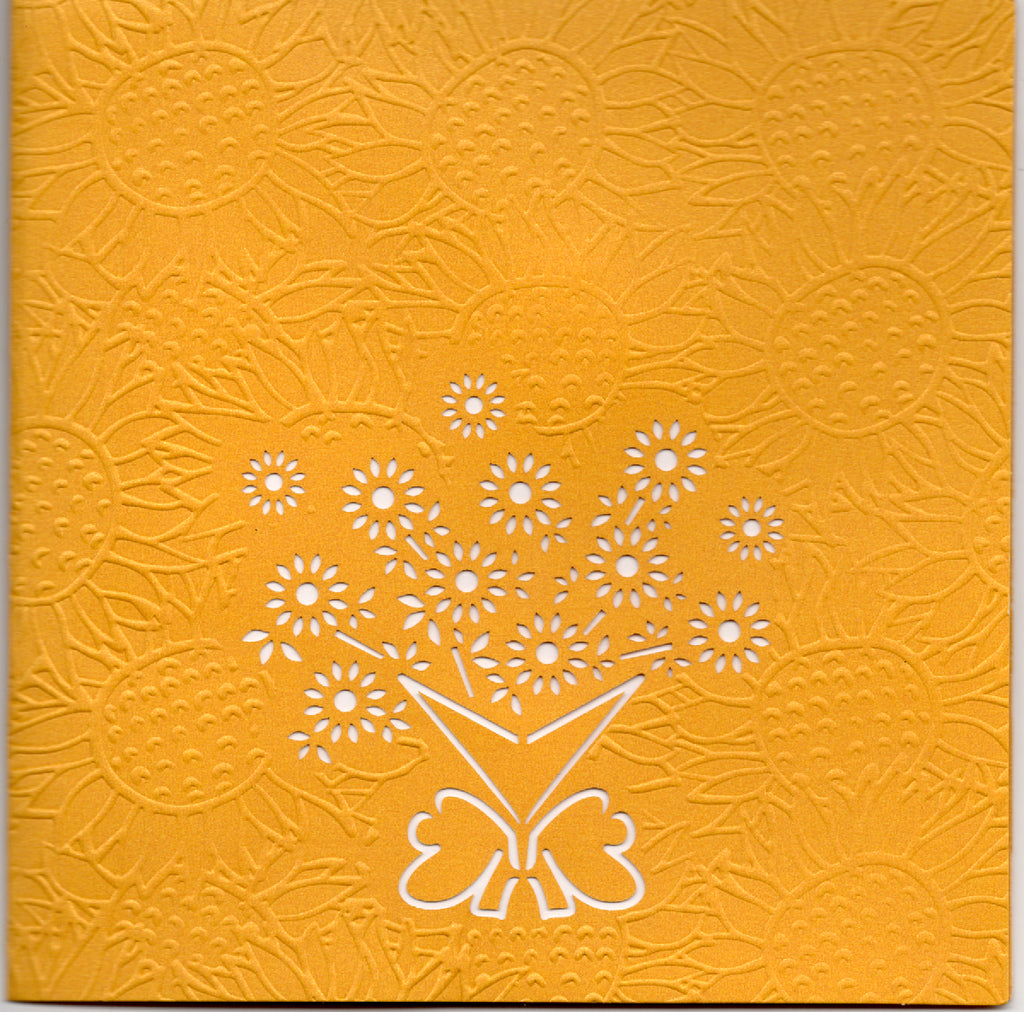 Sunflowers embossed 6x6 Pop-Up Greeting Card by Carol Wilson. Inside: Blank. Retail $6.99 | CRG0018 | 256057