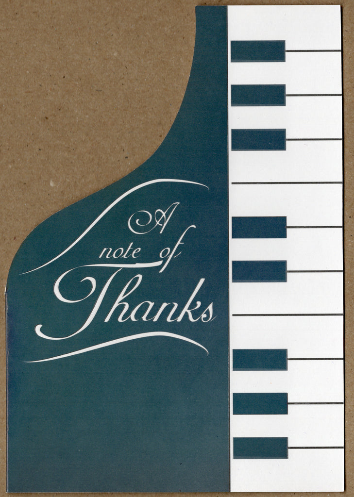 Piano- Thank you greeting card. Retail $3.49.  Inside: Feeling gratitude and not expressing it is like wrapping a present... | 7077 | 256124