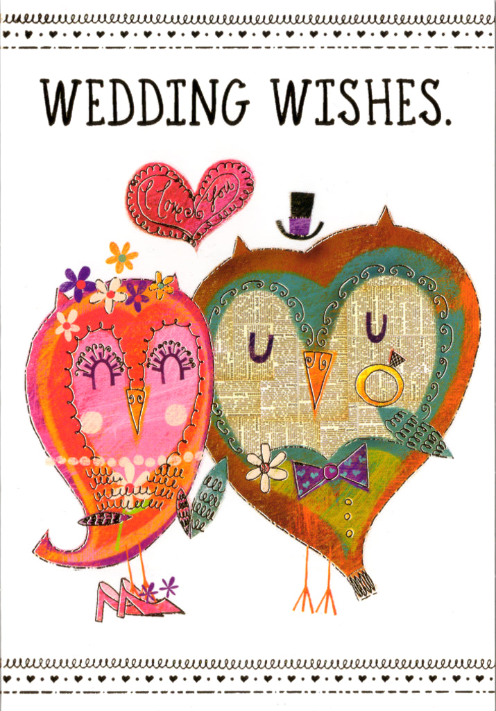 Wedding greeting card Retail $2.99  Inside: Wishing you all the happiness and love... | 5844 | 256171