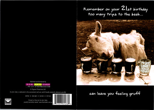 TRIPS TO THE BAAH - 21ST MALE 5x7 Greeting Card | 04934A | 256206