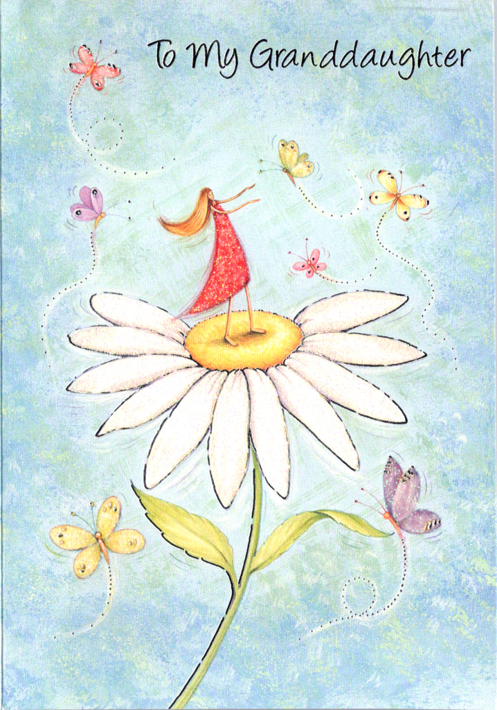 White daisy- Granddaughter family birthday card. Retail $3.49. Inside: May your birthday be as bright and wonderful as you... | 5202 | 256216