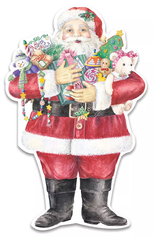 SANTA WITH GIFTS BOX Greeting Card | CRGBX119 | 256228