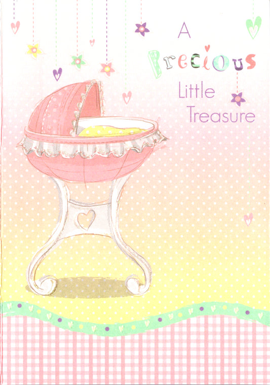 PINK CRIB - BABY GIRL Retail $2.59  Inside: Congratulations on your new baby girl. 5x7 Greeting Card | 4794 | 256230