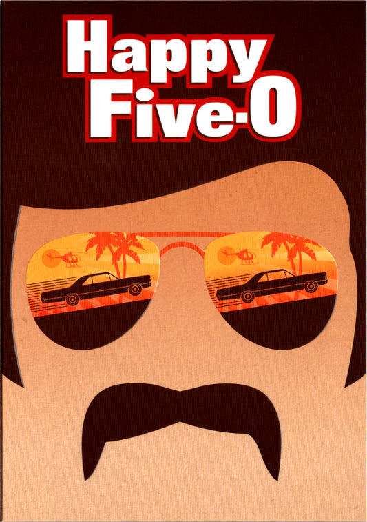 Mustache and glasses- 50th age male birthday card. Retail $2.99. Inside: Have a fantastic 50th birthday... | 5516 | 256233