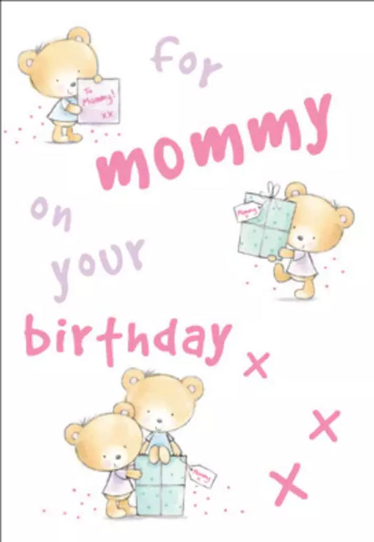 Bears with presents- Mother family birthday card. Retail $2.99. Inside: Lots of hugs and lots of kisses and lots of happy birthday wishes! | 02508B | 256356