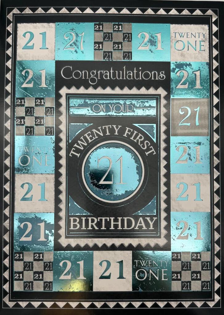 21st Birthday Twenty One 10x14 Giant Greeting Card | 6462 | 257355