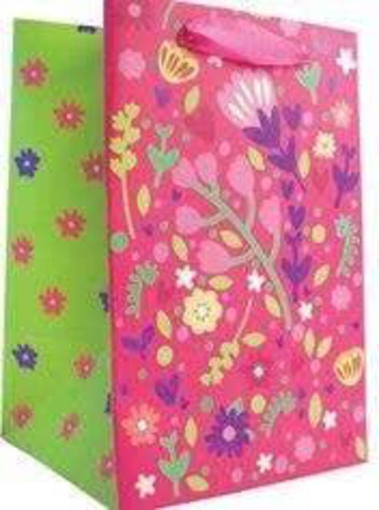 Daisy Flower Floral Colorful Small Premium Paper Gift Bag With Satin Ribbon Handle | 8014 | 257407