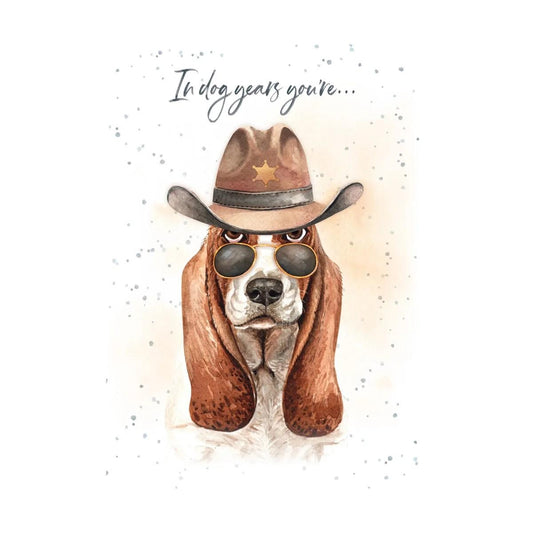 Hopper Cards- Dog years- birthday. Retail $5.00. Dimensions: 5x7 INSIDE: Oh wait I can't count that high. Happy Birthday! | HOP0111 | 257656