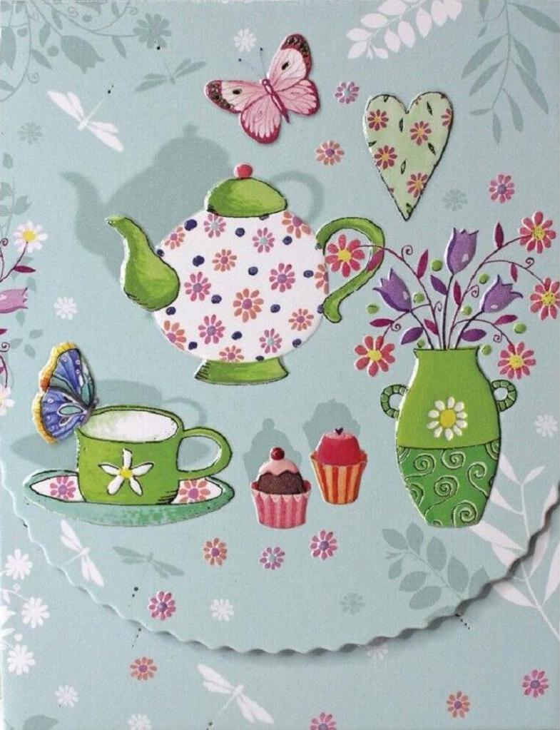 Carol Wilson Tea Pots on Vintage Green Travel Pad Purse Notepad Premium 3x4 Embossed Die-Cut Design 90 Pages Magnet Flap EMBPUR3 | 257996