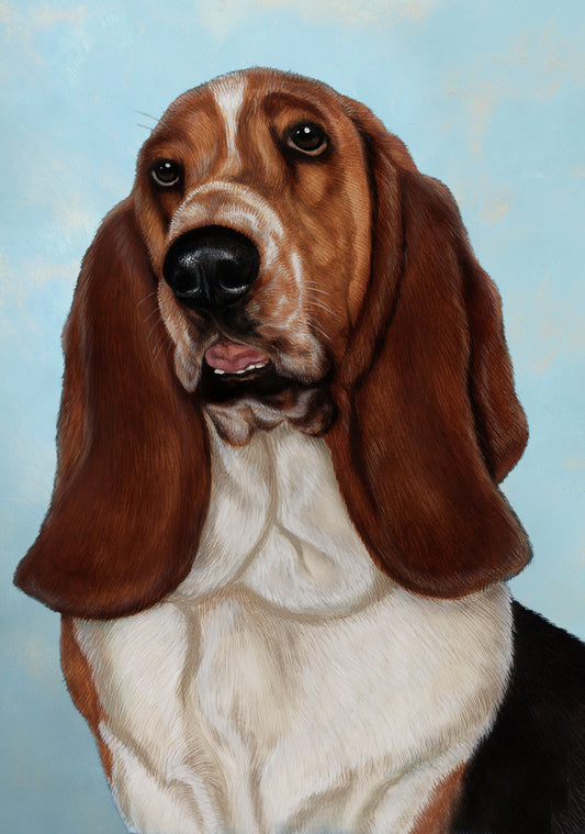 Basset Hound Dog by Tamara Burnett Blank Greeting Card 5x7 | 1007 | 259150