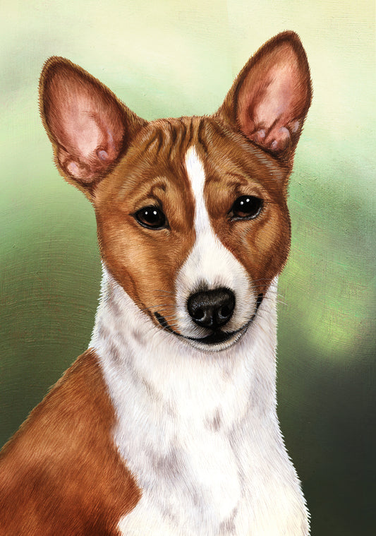 Basenji Dog by Tamara Burnett Blank Greeting Card 5x7 | 1009 | 259152