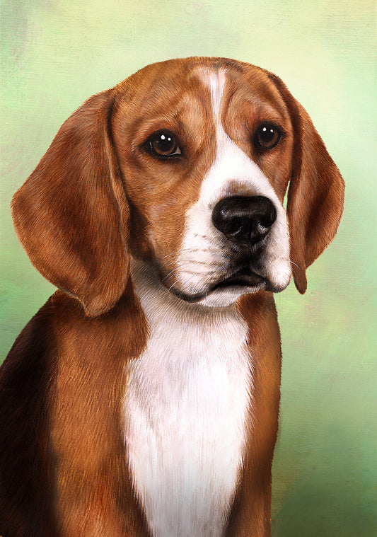 Beagle Dog by Tamara Burnett Blank Greeting Card 5x7 | 1012 | 259155