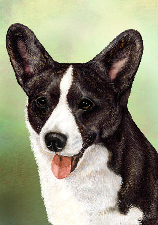 Cardigan Welsh Corgi Dog by Tamara Burnett Blank Greeting Card 5x7 | 1031 | 259174