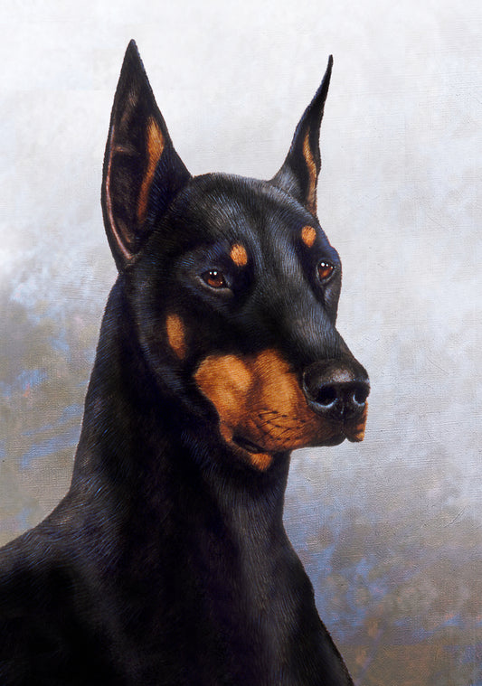 Doberman Pinscher Dog by Tamara Burnett Blank Greeting Card 5x7 | 1047 | 259190