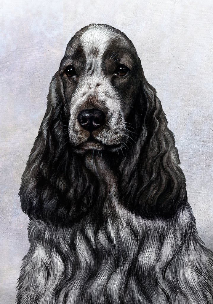 English Cocker Spaniel Dog by Tamara Burnett Blank Greeting Card 5x7 | 1049 | 259192