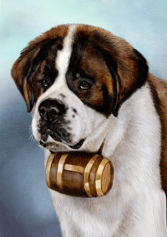 Saint Bernard Dog by Tamara Burnett Blank Greeting Card 5x7 | 1091 | 259234