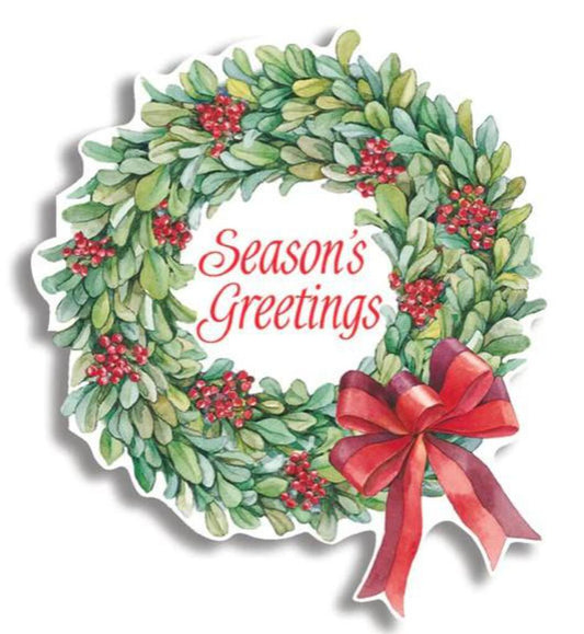 CHRISTMAS GIFT TAGS WREATH embossed die cut Christmas greeting card. Retail $3.99 | CRGXGC038 | 259276