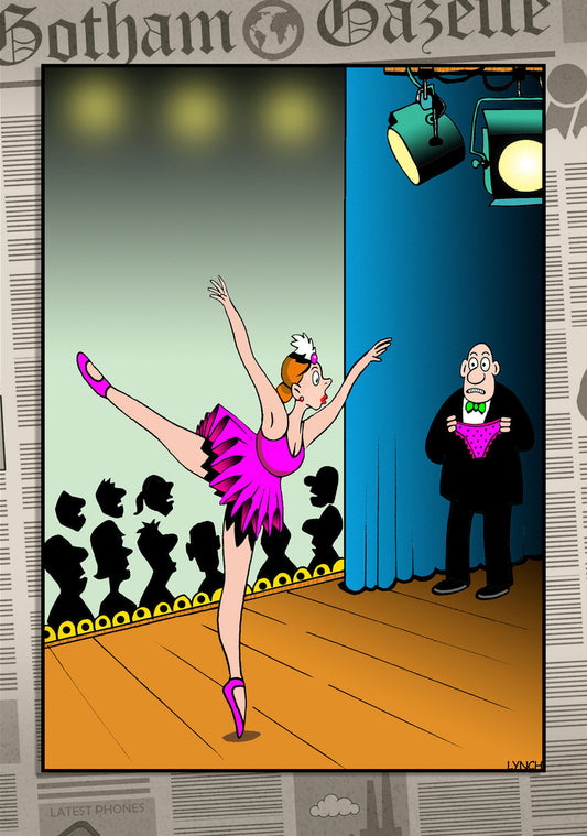 Mark Lynch Ballet Dancer Forgot Pink Underwear Funny Birthday Greeting Card 5x7 | 1117 | 259283