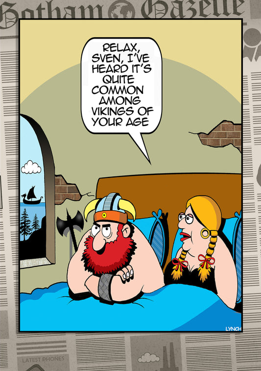 Mark Lynch Vikings Warrior Married Couple Bedroom Problem Funny Birthday Greeting Card 5x7 | 1165 | 259331