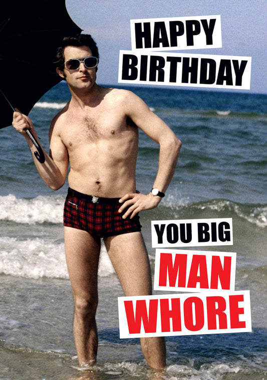 Dean Morris Happy Birthday Big Man Beach Funny Birthday Greeting Card 5x7 DMA11 | 259362