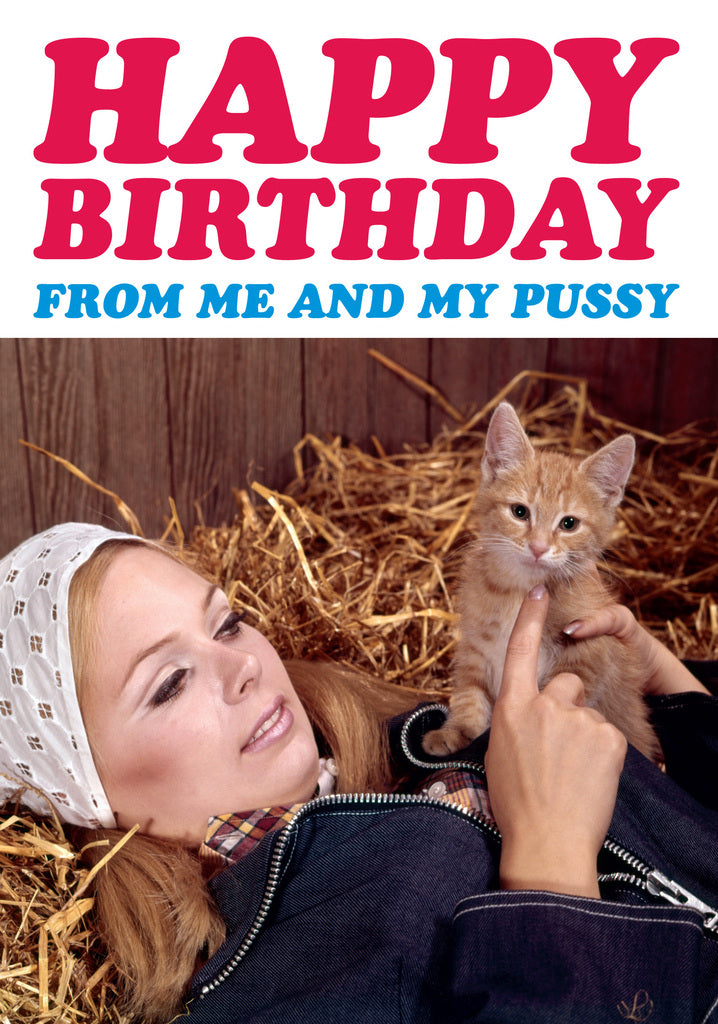 Dean Morris Young Woman Barn Kitten Funny Birthday Greeting Card 5x7 DMA165 | 259382