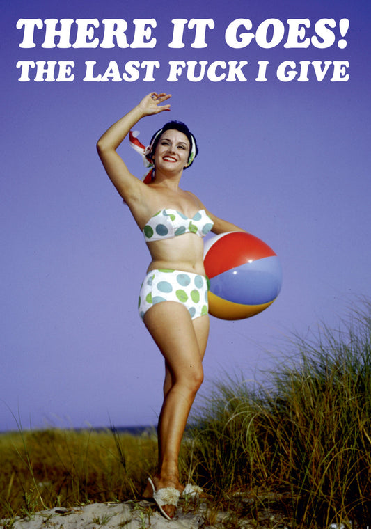 Dean Morris Retro Woman Bikini Funny Retirement Greeting Card 5x7 DMA166 | 259383