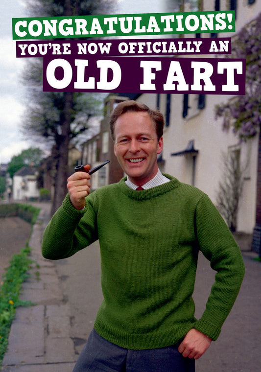 Dean Morris Old Fart Man Smoking Pipe Funny Birthday Greeting Card 5x7 DMA189 | 259391