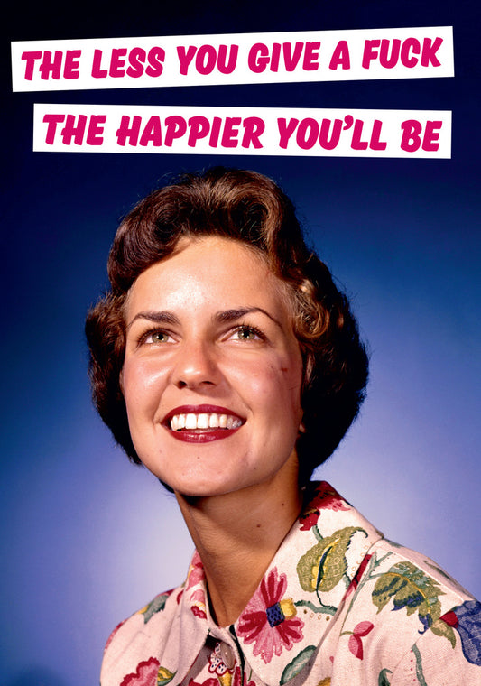 Dean Morris Less You Give Retro Woman Looking Up Funny Greeting Card 5x7 DMA212 | 259395