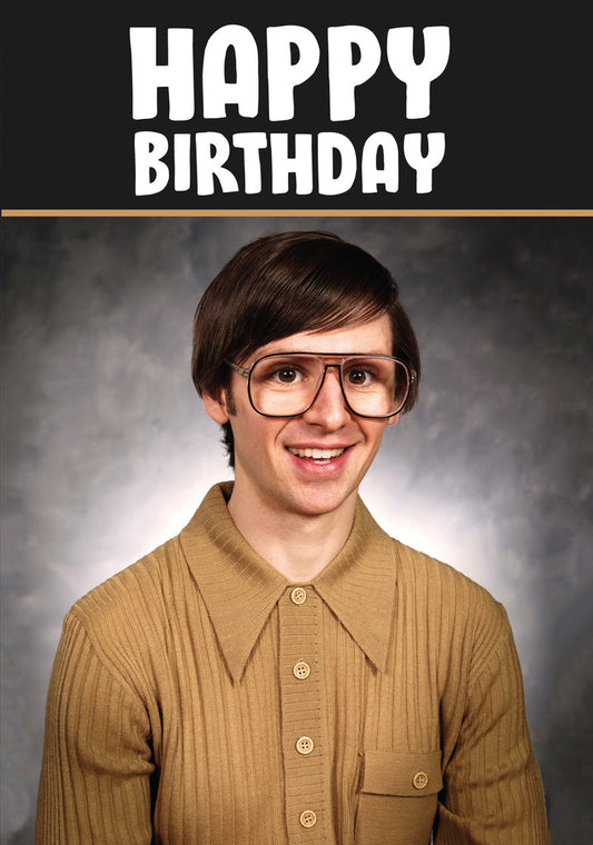 Dean Morris Nerd Glasses Portrait Funny Birthday Greeting Card 5x7 DMA249 | 259415