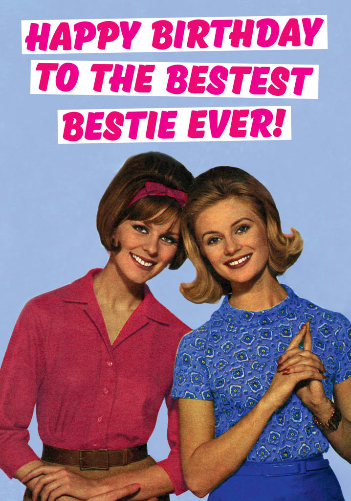 Dean Morris Bestest Bestie Vintage Women's Photo Bestfriends Funny Birthday Greeting Card 5x7 DMA255 | 259417