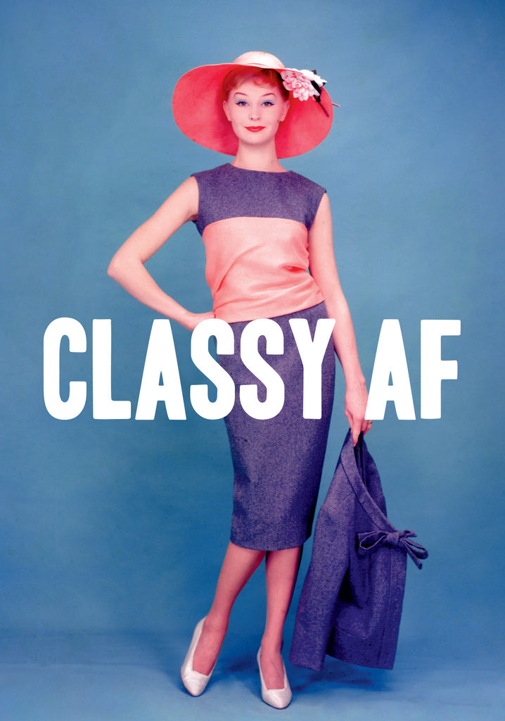 Dean Morris Classy Fashion Woman Posing Funny Greeting Card 5x7 DMA358 | 259461