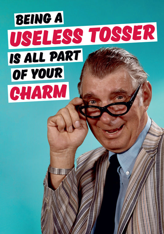 Dean Morris Useless Tosser Retro Style Man Looking Funny Greeting Card 5x7 DMA378 | 259480